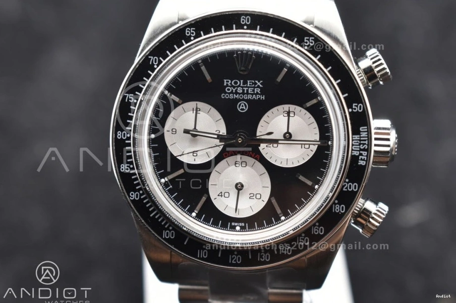 Black Daytona Bracelet A7750 on SS Best White Dial SS ADGF Edition 0405